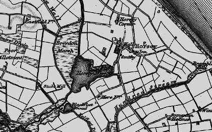 Old map of Brayden Marshes in 1898