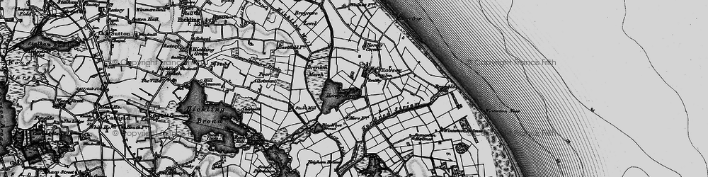 Old map of Brayden Marshes in 1898