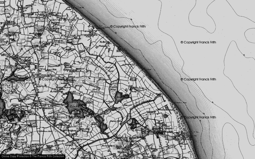 Old Map of Historic Map covering Brograve Level in 1898