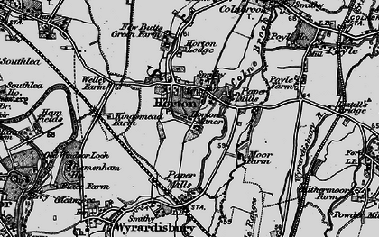 Old map of Wraysbury Reservoir in 1896