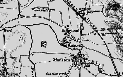 Old map of Hougham in 1899