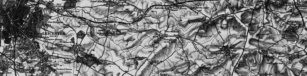 Old map of Houghton on the Hill in 1899