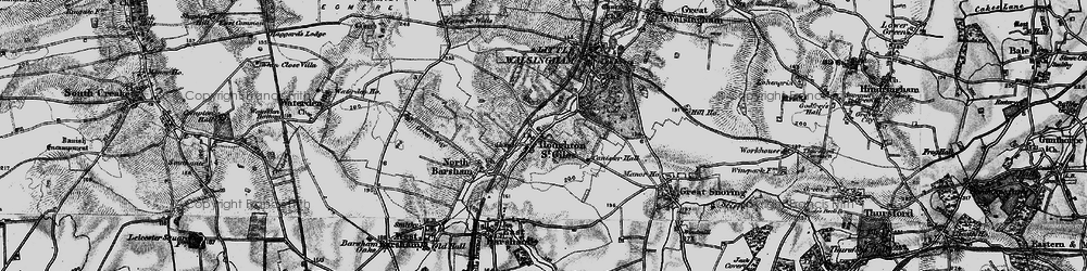 Old map of Houghton St Giles in 1899