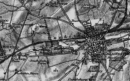 Old map of Houndmills in 1895