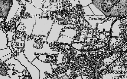 Old map of Hounslow West in 1896