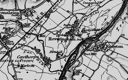 Old map of Hoveringham in 1899