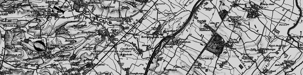 Old map of Hoveringham in 1899