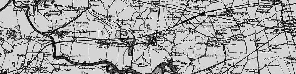 Old map of Howden in 1895