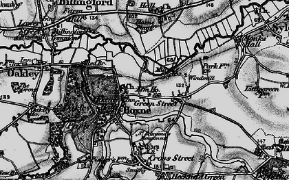Old map of Hoxne in 1898
