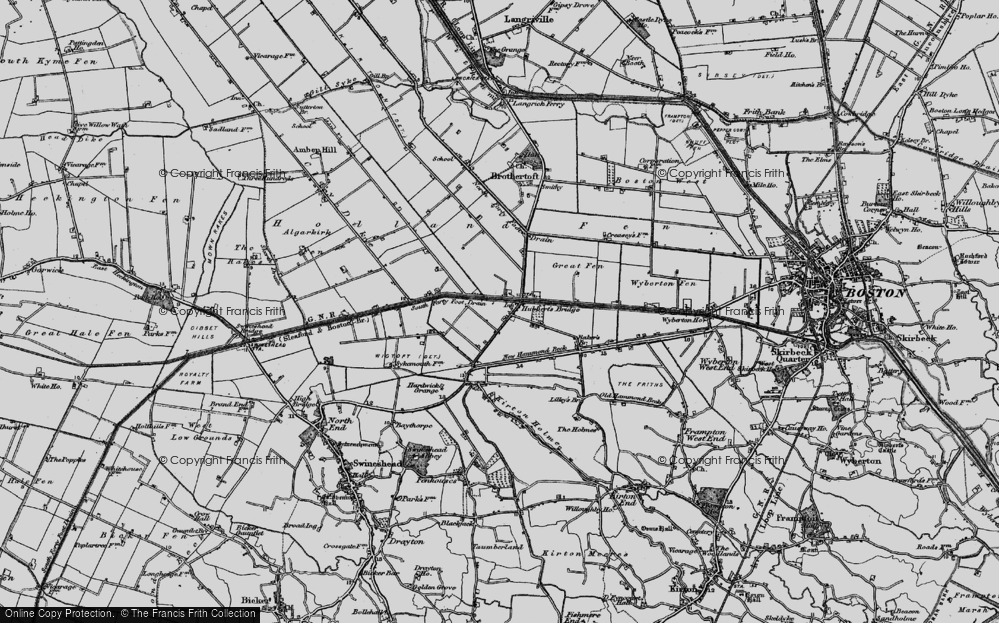 Old Map of Hubbert's Bridge, 1898 in 1898