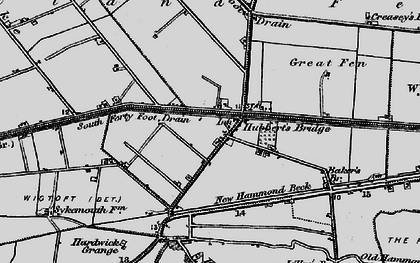Old map of Hubbert's Bridge in 1898