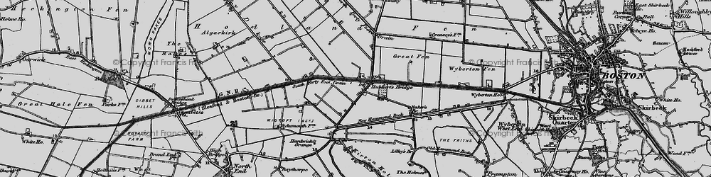 Old map of Hubbert's Bridge in 1898