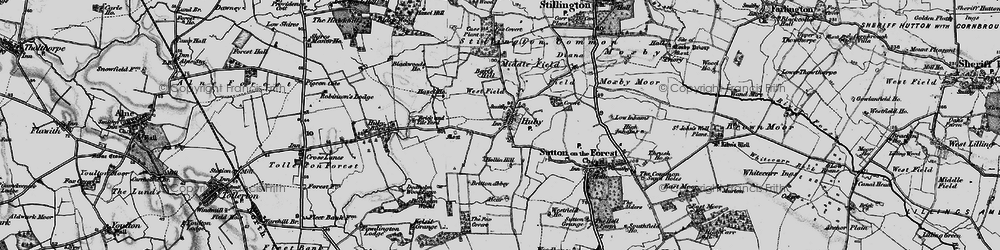Old map of Huby in 1898