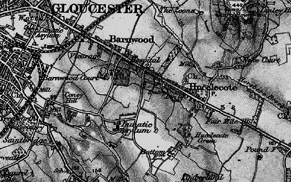 Old map of Hucclecote in 1896