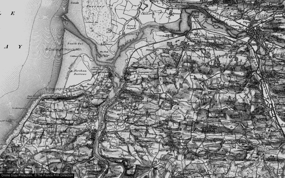Old Map of Huish, 1895 in 1895