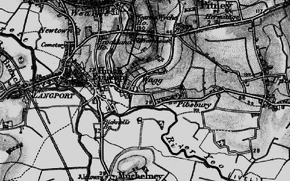 Old map of Huish Episcopi in 1898