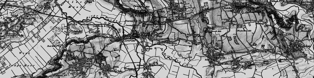 Old map of Huish Episcopi in 1898