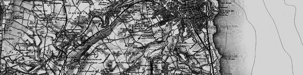 Old map of Humbledon in 1898