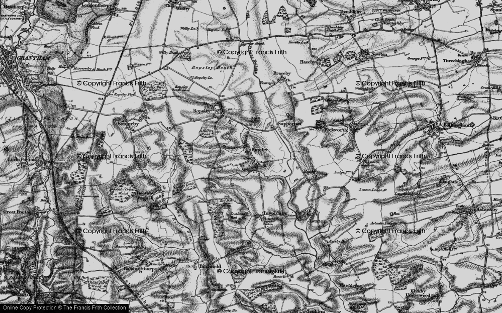 Old Map of Humby, 1895 in 1895