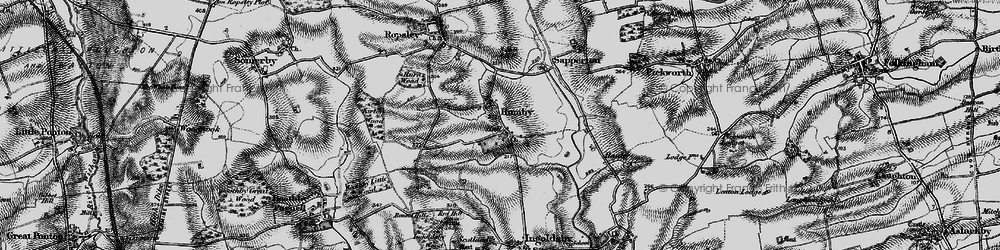 Old map of Humby in 1895