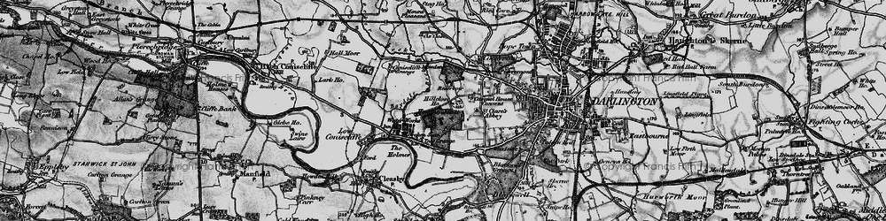 Old map of Hummersknott in 1897