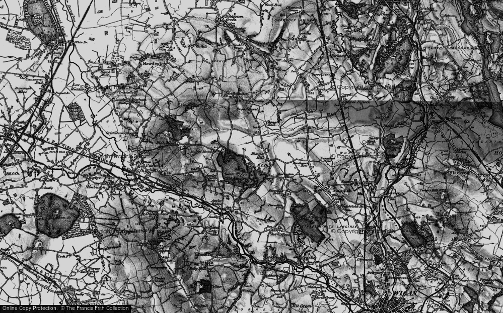 Old Map of Hunger Hill, 1896 in 1896