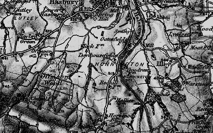 Old map of Hunnington in 1899