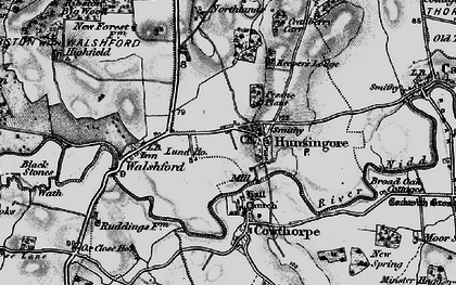 Old map of Hunsingore in 1898