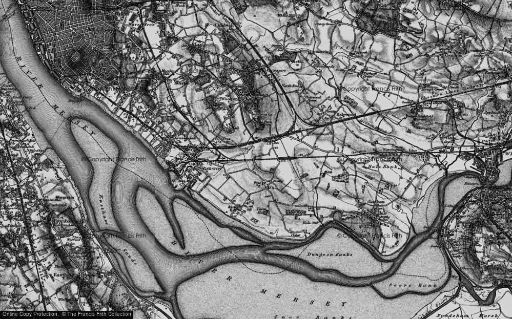 Old Map of Historic Map covering Liverpool John Lennon Airport in 1896