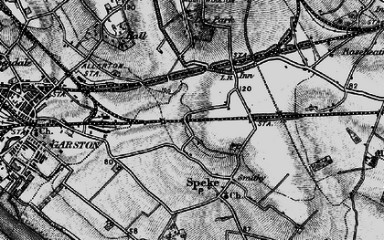 Old map of Hunt's Cross in 1896