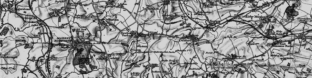 Old map of Hunt's Lane in 1899
