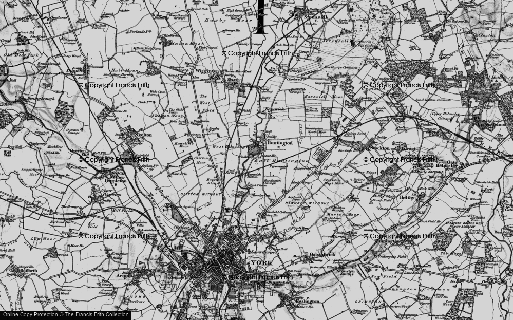 Old Map of Historic Map covering Monks Cross in 1898