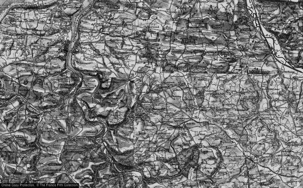 Old Map of Huntshaw Water, 1895 in 1895