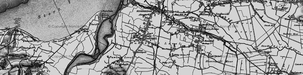 Old map of Huntspill in 1898