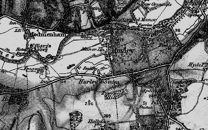 Old map of Hurley Bottom in 1895