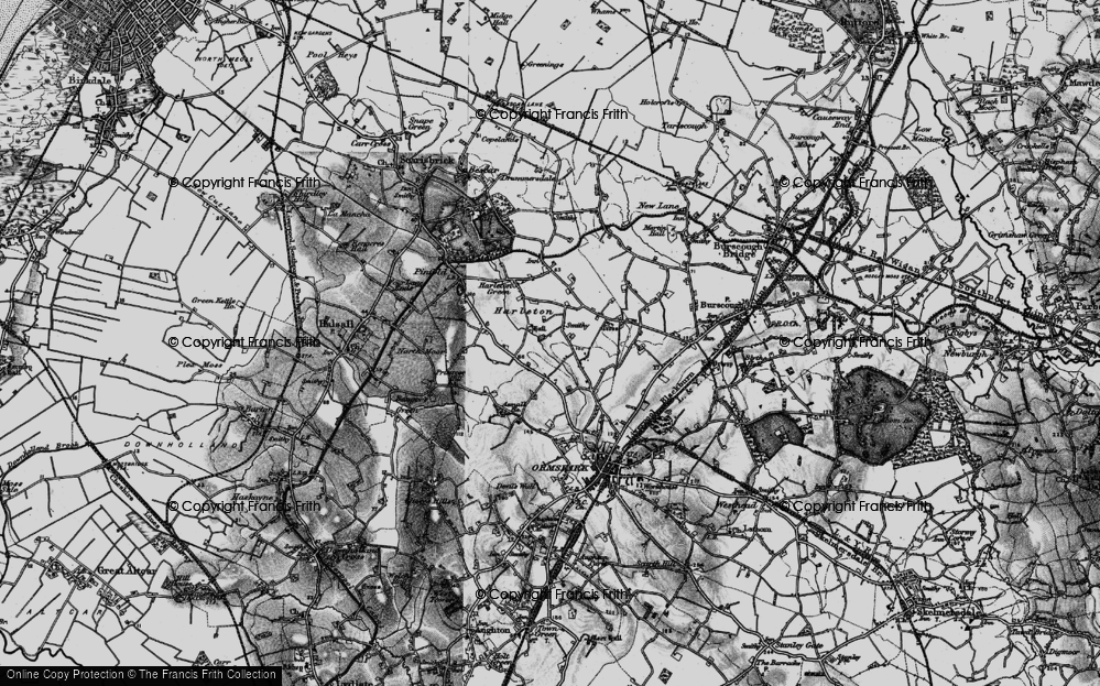 Old Map of Hurlston, 1896 in 1896