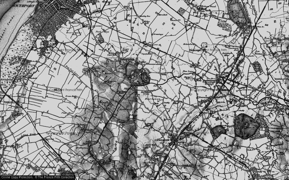 Old Map of Hurlston Green, 1896 in 1896