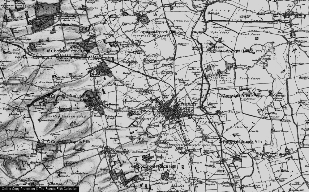 Old Map of Historic Map covering Burton Bushes in 1898