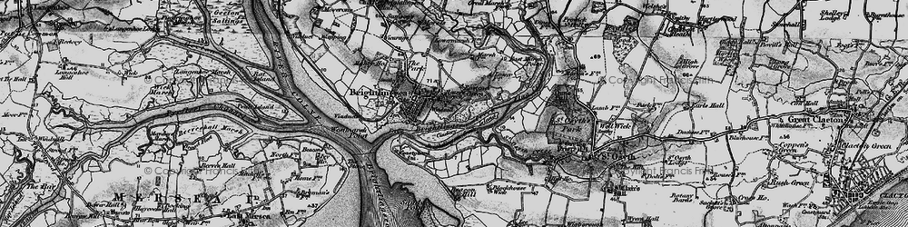 Old map of Hurst Green in 1896