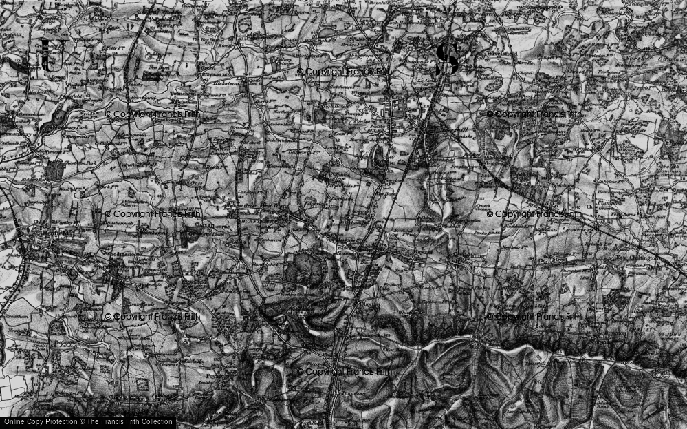 Old Map of Hurst Wickham, 1895 in 1895