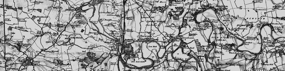 Old map of Hurworth-on-Tees in 1897