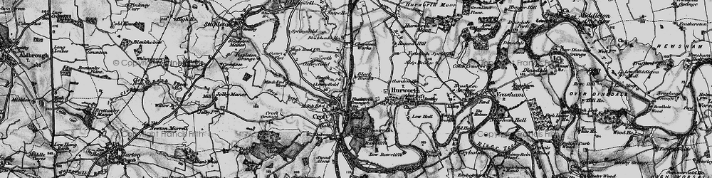 Old map of Hurworth Place in 1897