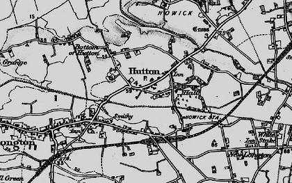 Old map of Hutton in 1896