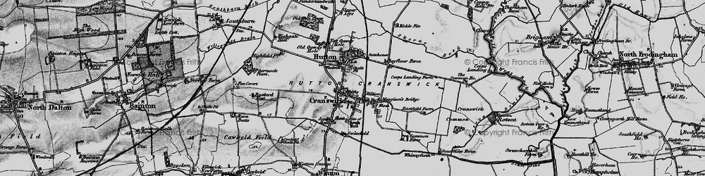 Old map of Hutton Cranswick in 1898