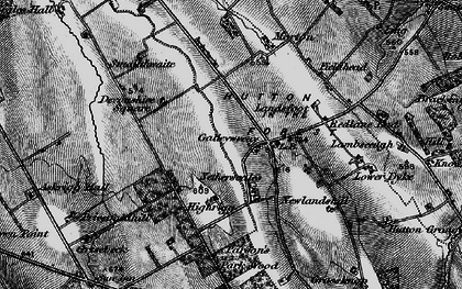 Old map of Hutton End in 1897