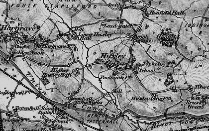 Old map of Higher Huxley Hall in 1897