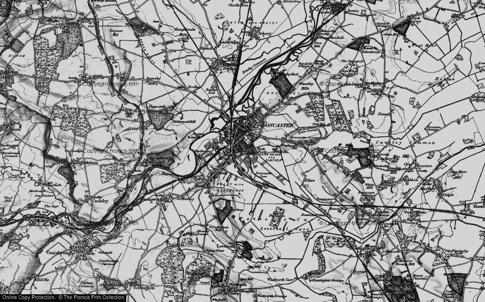 Old Map of Historic Map covering Doncaster in 1895