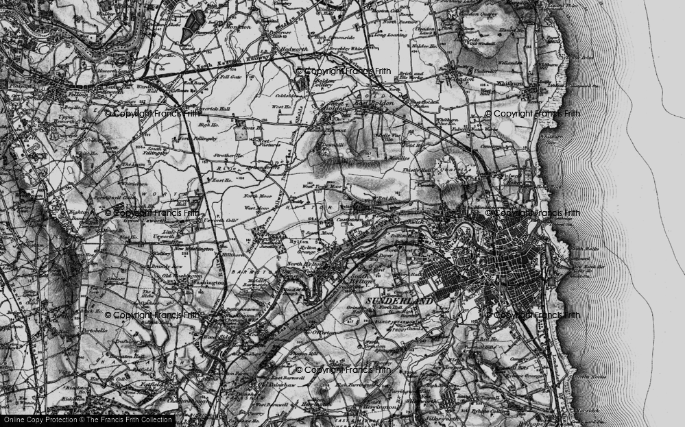 Old Map of Hylton Castle, 1898 in 1898