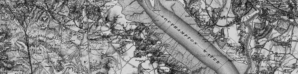 Old map of Hythe in 1895