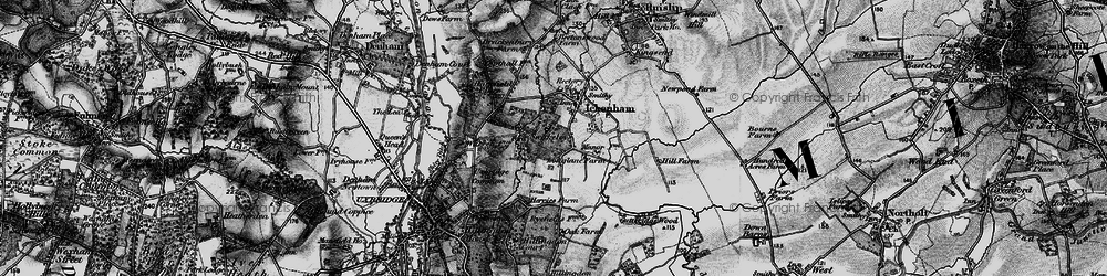 Old map of Ickenham in 1896